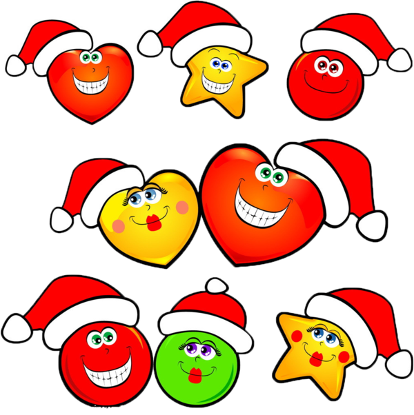 Transparent Christmas Emoticon Smiley Heart Food for Christmas