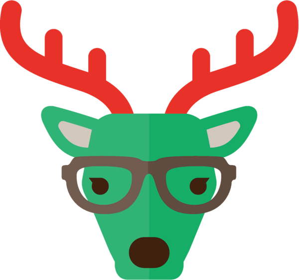 Transparent christmas Green Head Deer for Reindeer for Christmas