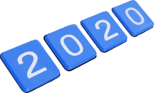 Transparent New Year 2020 Text Electric blue Font for Happy New Year 2020 for New Year