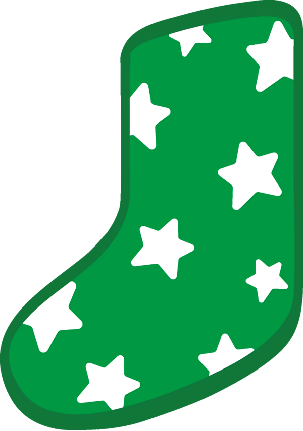 Transparent christmas Green Star for Christmas Stocking for Christmas