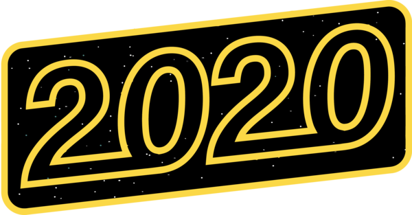 Transparent New Year 2020 Font Text Yellow for Happy New Year 2020 for New Year