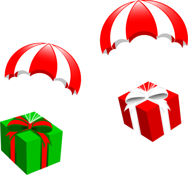 Transparent Gift Parachute Christmas Line Red for Christmas