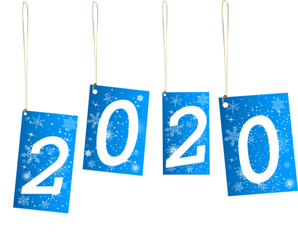 Transparent New Year 2020 Text Font Electric blue for Happy New Year 2020 for New Year