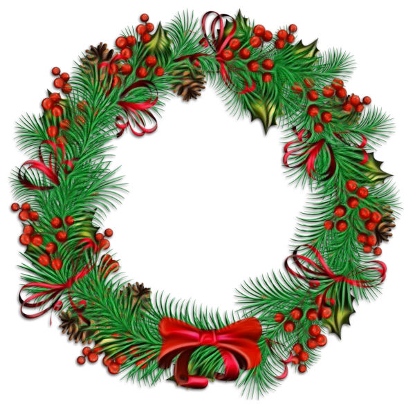 Transparent Wreath Christmas Day Santa Claus Christmas Decoration Oregon Pine for Christmas