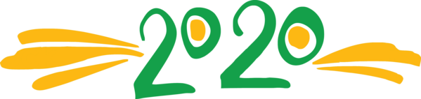 Transparent New Year 2020 Green Text Font for Happy New Year 2020 for New Year