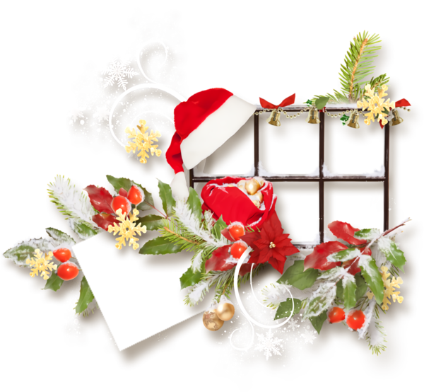 Transparent christmas Holly Plant Flower for Christmas Border for Christmas