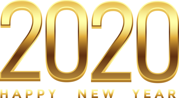Transparent New Year 2020 Text Font Line for Happy New Year 2020 for New Year