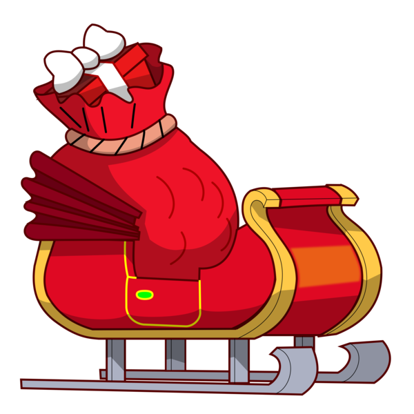 Transparent Santa Claus Sled Reindeer  for Christmas
