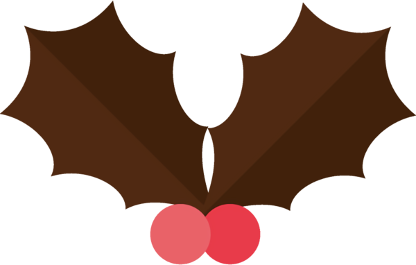 Transparent christmas Bat Brown Leaf for Holly for Christmas