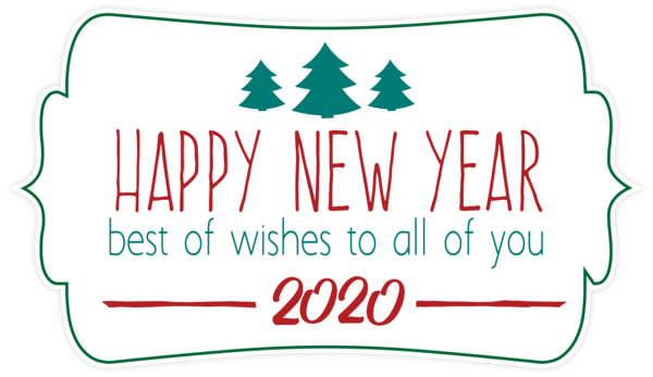 Transparent New Year 2020 Line Christmas eve for Happy New Year 2020 for New Year