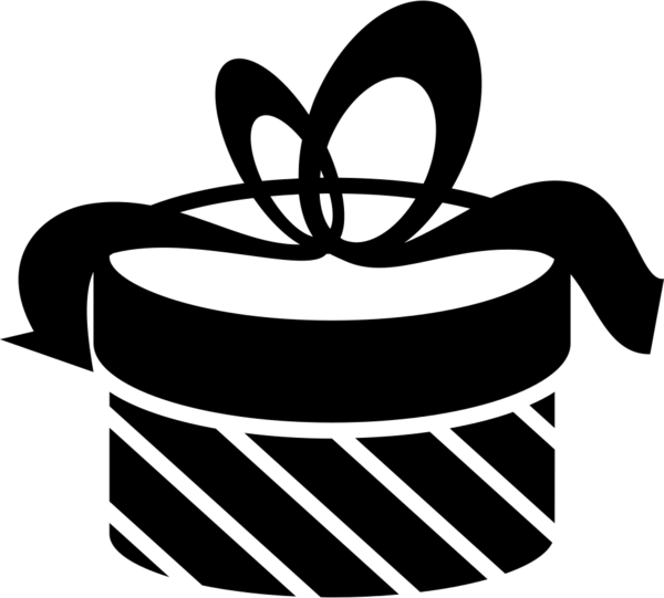 Transparent Gift Logo Silhouette Black Line for Christmas