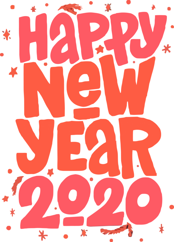 Transparent New Year 2020 Font Text for Happy New Year 2020 for New Year