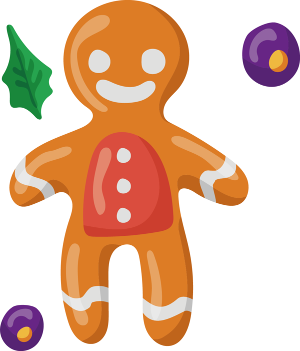 Transparent Gingerbread Man Ginger Biscuits Food Produce for Christmas