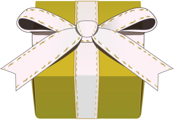 Transparent christmas Yellow Ribbon Present for Christmas gift for Christmas