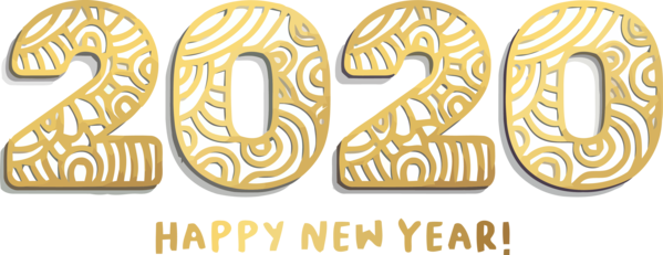 Transparent New Year 2020 Font Text Number for Happy New Year 2020 for New Year