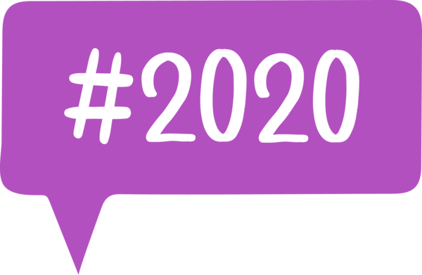 Transparent New Year 2020 Violet Text Purple for Happy New Year 2020 for New Year