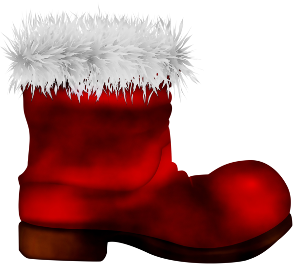 Transparent Santa Claus Christmas Day Shoe Footwear Fur for Christmas
