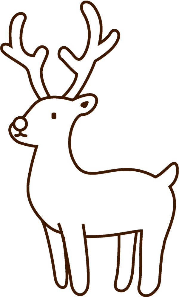 Transparent christmas White Line art Deer for Reindeer for Christmas