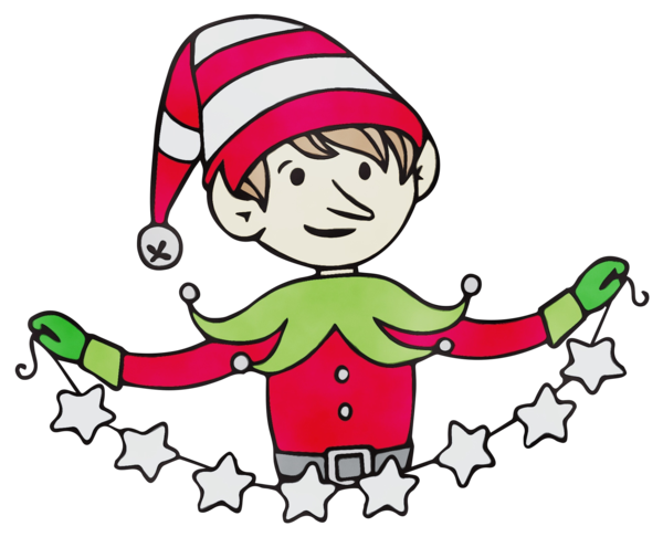 Transparent Christmas Elf Smile Christmas Cartoon for Christmas