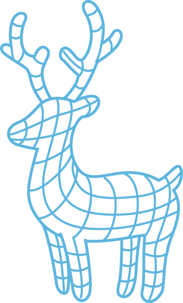 Transparent christmas Line art Line Design for Reindeer for Christmas