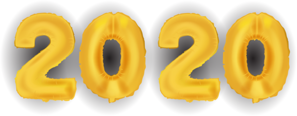 Transparent New Year 2020 Yellow Font Symbol for Happy New Year 2020 for New Year