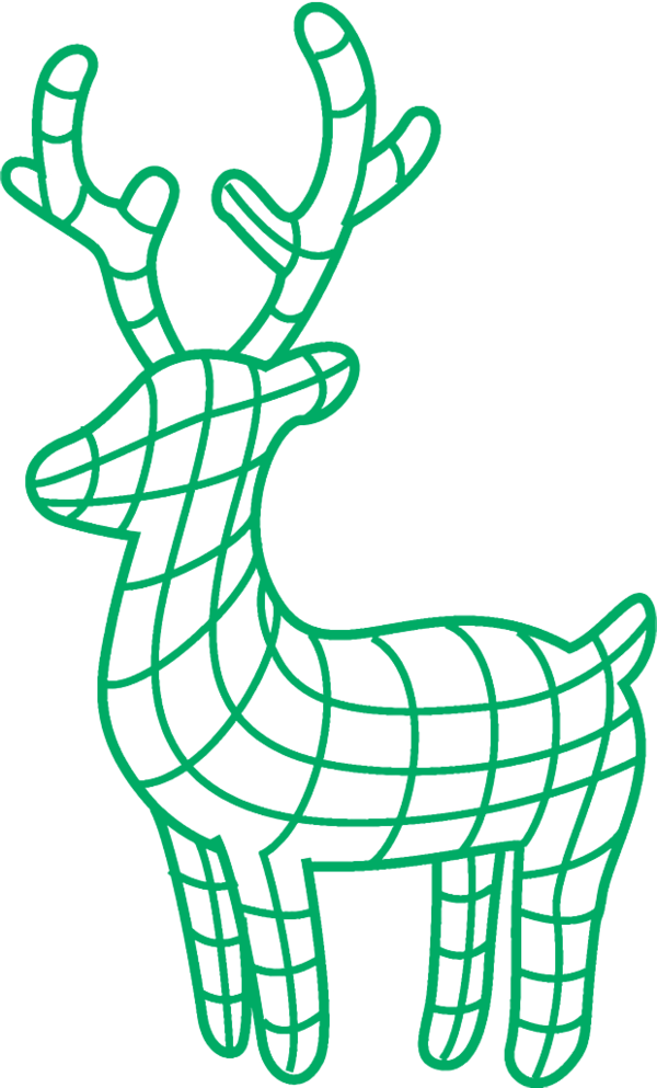Transparent christmas Line art Green Coloring book for Reindeer for Christmas