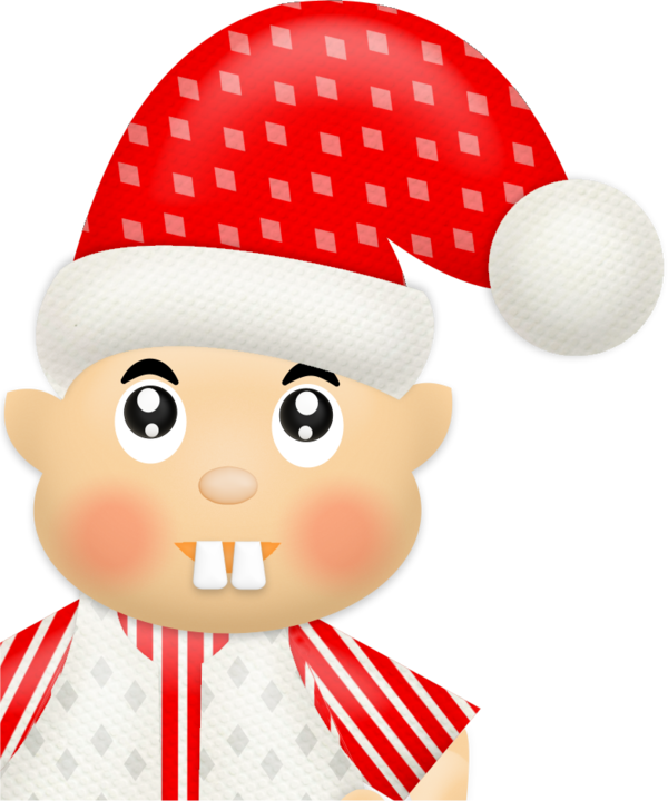 Transparent Santa Claus Christmas Ornament Hat Red Facial Expression for Christmas