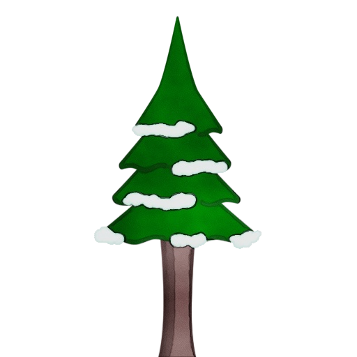 Transparent Cartoon Tree Pine Christmas Tree Green for Christmas