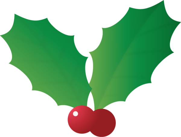 Transparent christmas Holly Leaf Green for Holly for Christmas