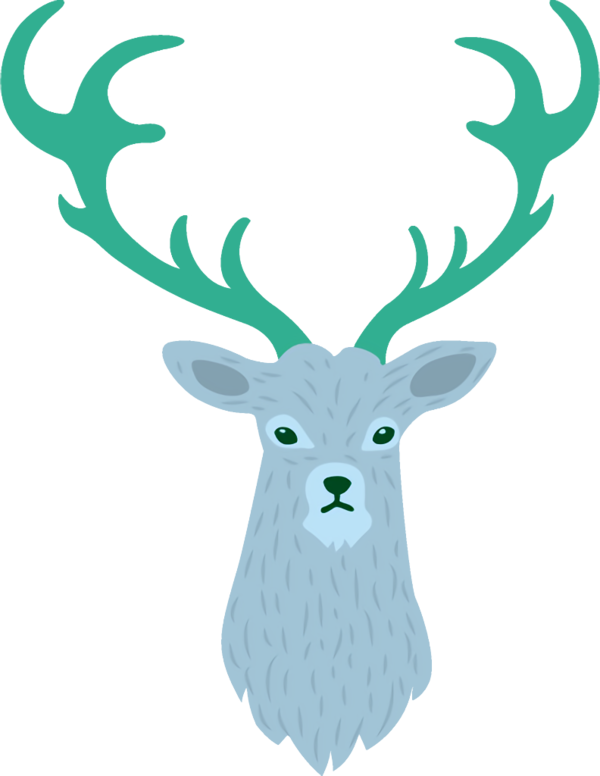 Transparent christmas Green Head Deer for Reindeer for Christmas