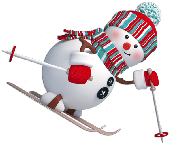 Transparent Snowman Skiing Winter Sport Technology for Christmas