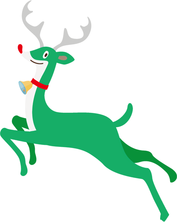 Transparent christmas Green Deer Animal figure for Reindeer for Christmas