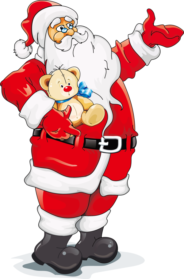 Transparent Santa Claus Reindeer Christmas Cartoon for Christmas