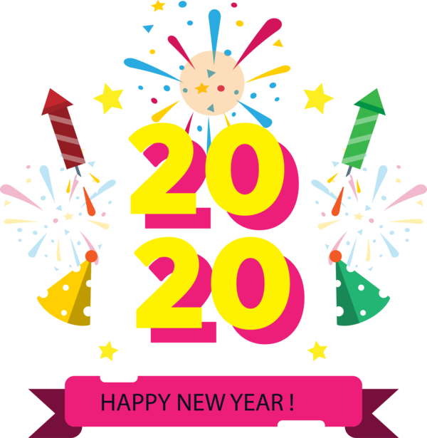 Transparent New Year 2020 Text Celebrating Font for Happy New Year 2020 for New Year