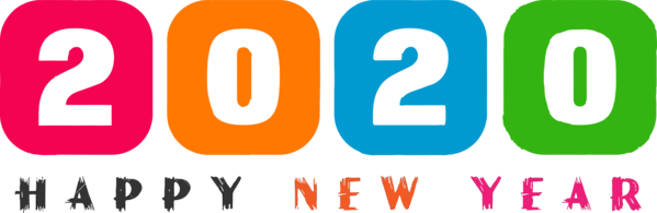 Transparent New Year 2020 Text Font Orange for Happy New Year 2020 for New Year