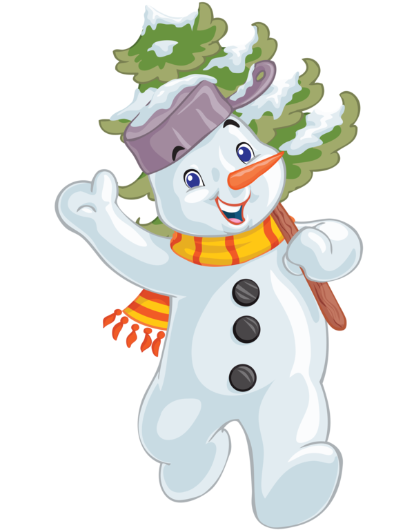 Transparent Christmas Cartoon Snowman Food for Christmas