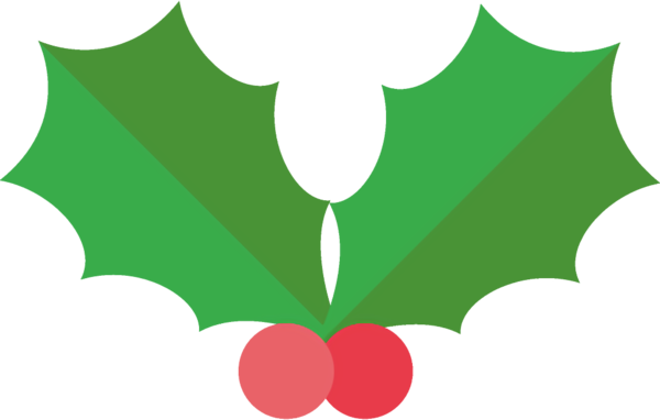 Transparent christmas Green Leaf Holly for Holly for Christmas