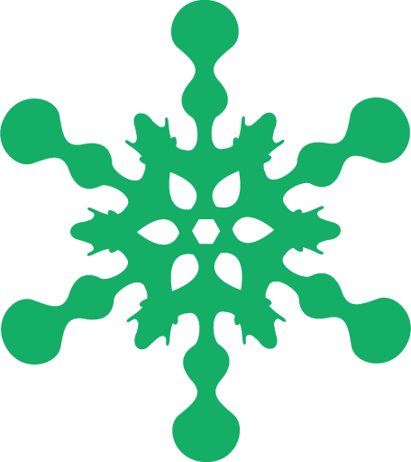 Transparent christmas Green Symmetry Symbol for Snowflake for Christmas