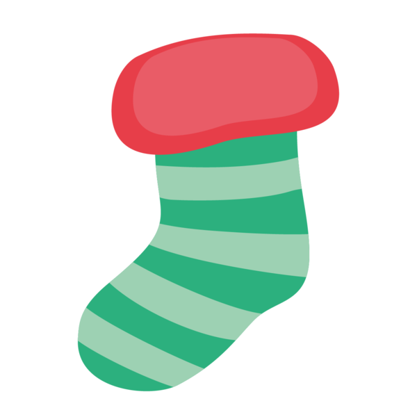 Transparent Santa Claus Christmas Sock Green Shoe for Christmas