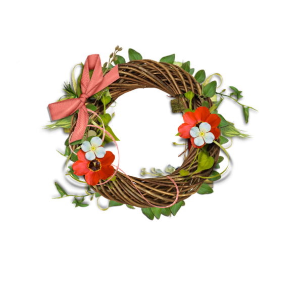 Transparent Floral Design Flower Wreath for Christmas
