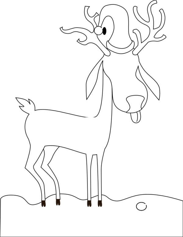 Transparent Reindeer Line Art Drawing Deer Head for Christmas
