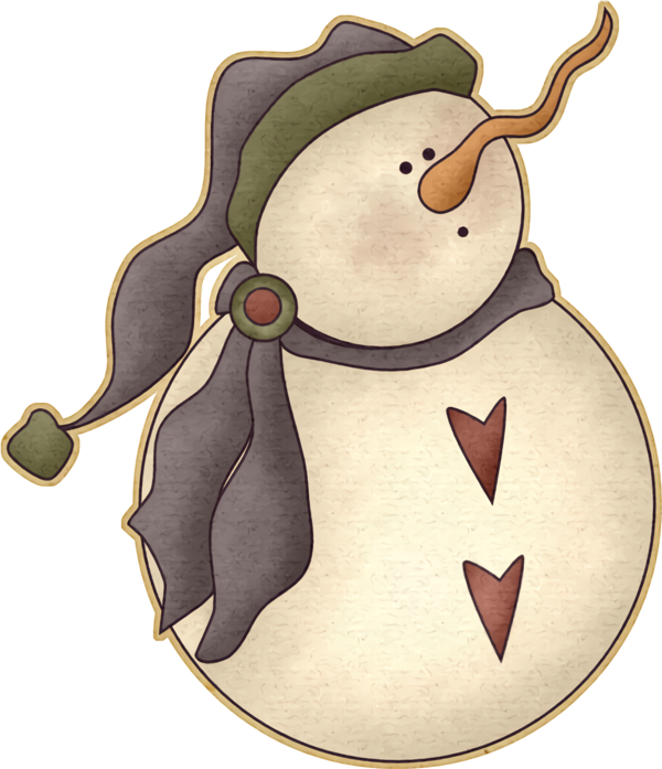 Transparent christmas Cartoon for snowman for Christmas