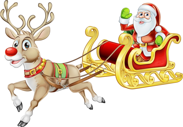 Transparent Rudolph Reindeer Christmas Santa Claus for Christmas
