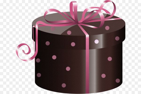 Transparent Gift Birthday Box Pink Magenta for Christmas