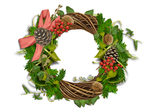 Transparent Wreath Floral Design Vegetable Holly for Christmas