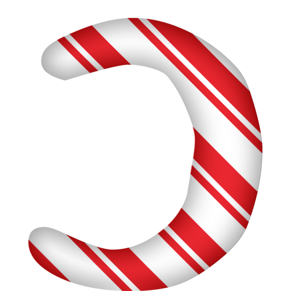 Transparent Candy Cane Santa Claus Letter Line Font for Christmas