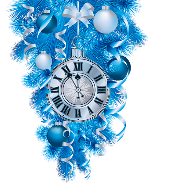 Transparent christmas Clock Wall clock Turquoise for Christmas Ornament for Christmas