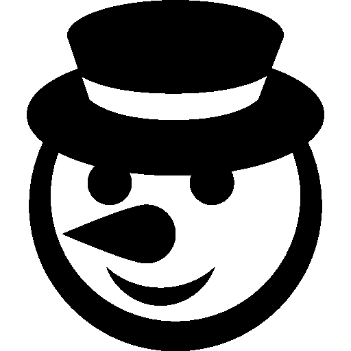 Transparent Snowman Christmas Candy Cane Symbol Black for Christmas
