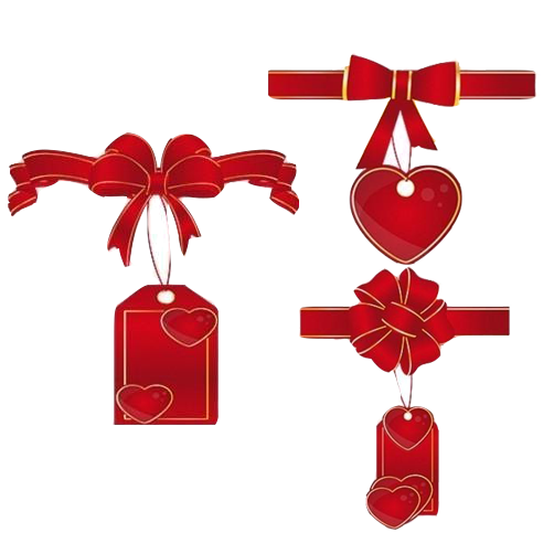 Transparent China Ribbon Gift Heart Christmas Ornament for Christmas