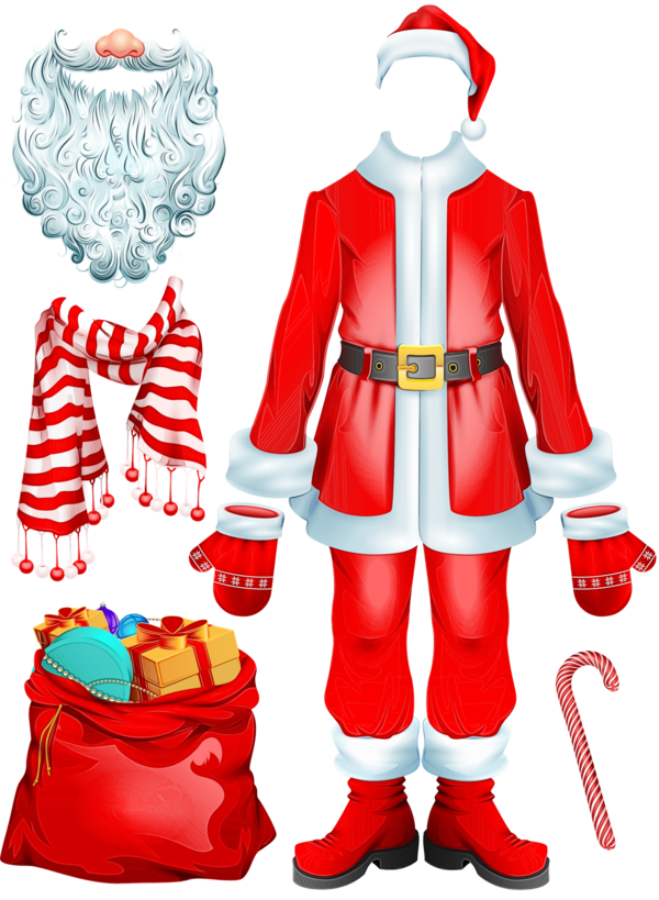 Transparent Santa Claus Fictional Character Costume for Christmas